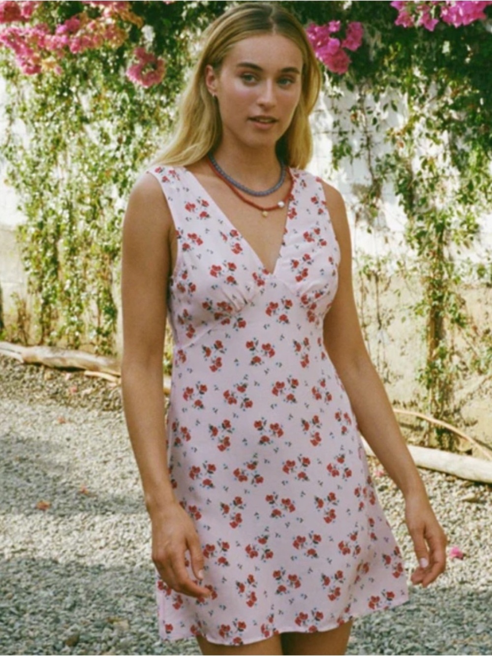 Ciao Lucia Castelo Geranium Print Silk Blend Mini Dress